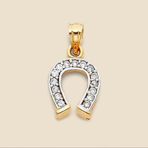 14k Real Yellow Gold Horseshoe Pendant | herradura charm | birthday gift |